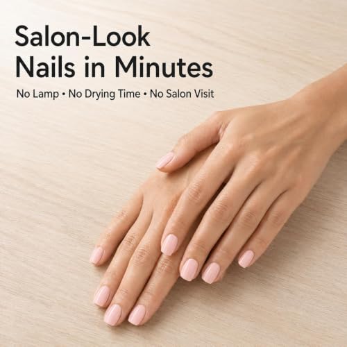 No UV Nail Stickers, 32 Nail Wraps, Zero Dry Time, Blush Pink - color: Blush Pink