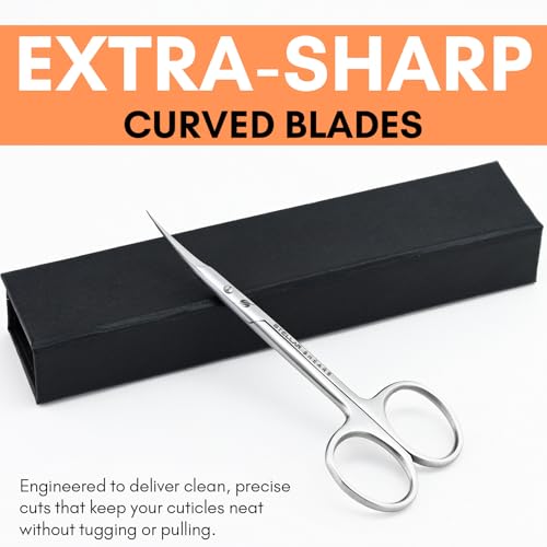 Cuticle Scissors – Extra Fine Curved Stainless Steel Blades for Precise Cuticle, Eyebrow & Nail Trimming – Professional Manicure & Pedicure Scissors for Women & Men (SS-CSS-07) - color: Ss-css-07