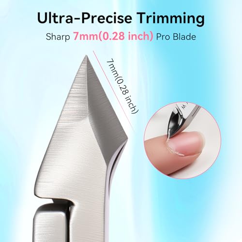 Makartt 7mm Pink Cuticle Nipper & Pusher, Stainless Steel, Dual-Spring - color: Pink