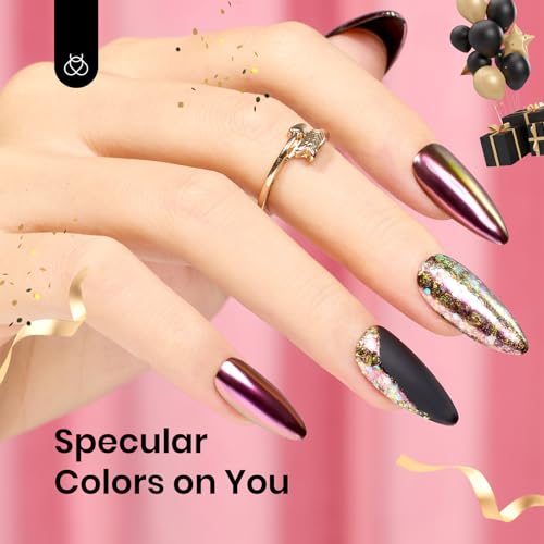 Beetles Chrome Nail Powder Set 8 Colors Mirror Effect Metallic - color: A - Multicolor-8
