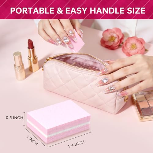 SALVMARY Mini Nail Buffer Blocks Files 100/180 Grit Pink 100 Pcs - size: Mini Nail Buffer - Pink 100Pcs