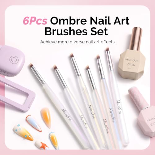 MelodySusie 6Pcs Ombre Nail Brushes - size: 6 Pcs - Ombre