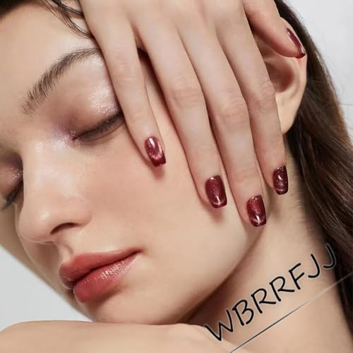Fall Press on Nails Short Almond Maple Leaf Gold Foil Fake Nails