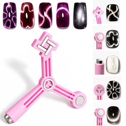 AzureBeauty 4-in-1 Cat Eye Nail Magnet for Gel Polish, Pink - size: 1 Pcs-A