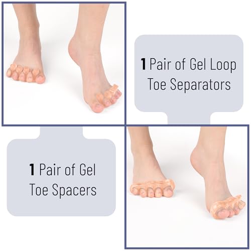 Dr. JK- ToePal Gel Toe Separator, 2 Pairs, Toe Spacers, Bunion Corrector - color: Blush, size: 2 Pairs