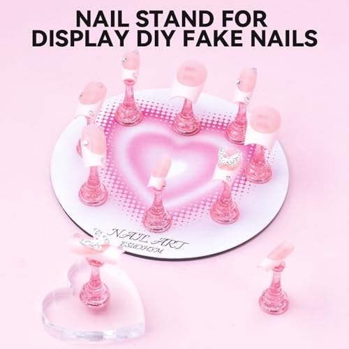 Nail Stands for Press On Nails Painting Display Practice - color: Pink, size: Medium