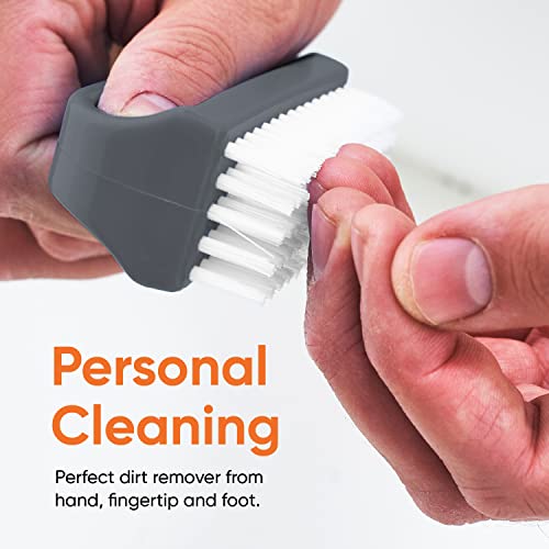 Superio Stiff Nail Brush for Cleaning Fingernails Small Scrub Brush with Handle, Cleaning Brushes for Hands, Toes, and Nails (Black, 3 Pack) - color: 3 Pack
