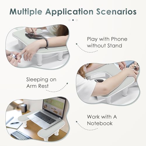 Manicure Arm Rest for Nails Tech: U-shaped Adjustable Nail Armrest - Gray PU Leather Hand Stand Rest for Manicurists - color: U2 Adjustable Height - Gray