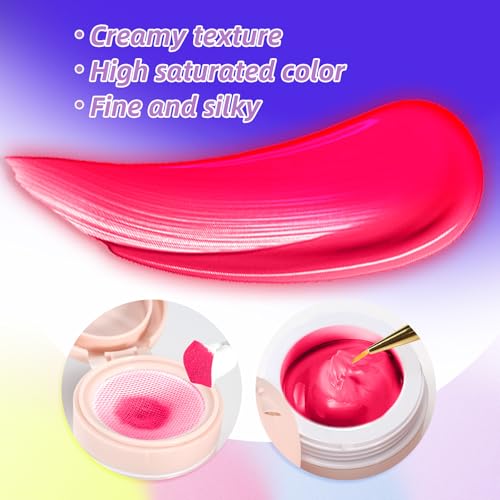 Cushion Gradient Painting Gel,Ombre Nails Aura Nails,Matte Effect - color: Fluorescent Plum Pink