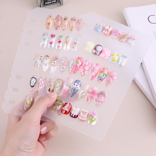 Clear Press on Nail Organizer Book Storage with Loose-Leaf Design