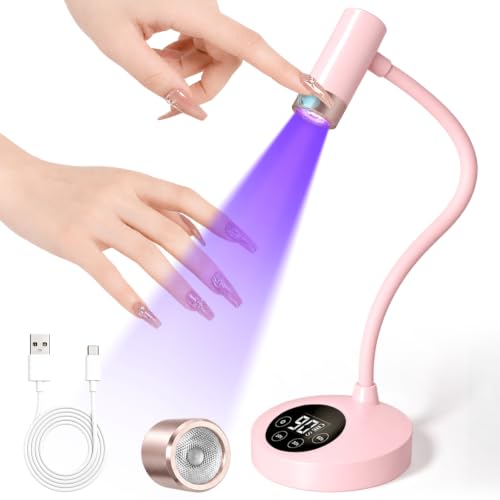 Mlogiroa UV Nail Lamp for Gel Nails Touch Sensor, Single Finger Curing Lamp