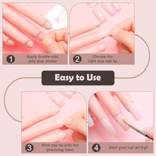 Coitak Manicure Training Hand Nail Kit for Beginners, Flexible Fake Hand
