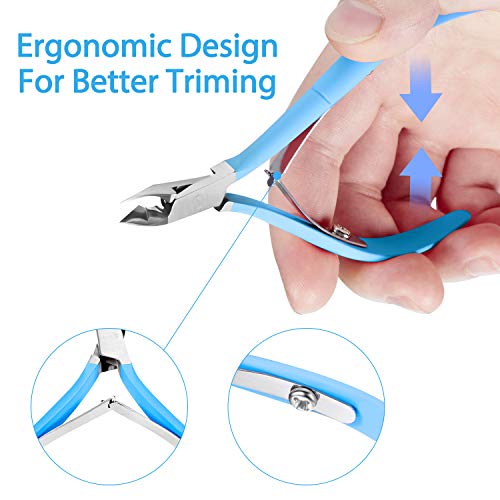 Mudder 3 Pcs Cuticle Trimmer Nipper Stainless Steel Nail Scissor, Blue - color: Blue
