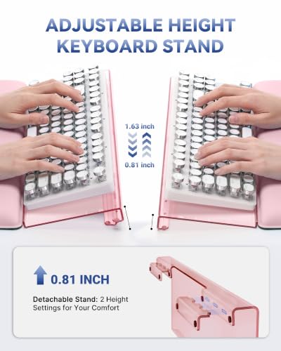 Adjustable Computer Keyboard Stand for Desktop, Keyboard Holder Wrist Rest - color: Coral Pink