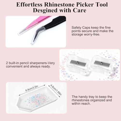 15pcs Rhinestone Picker Tool, Bedazzling Pen Wax Pencil for Rhinestones