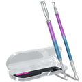 2PCS Blue Purple Mermaid Cuticle Pusher Tool and Scraper Nail Pusher - color: Blue Purple Mermaid