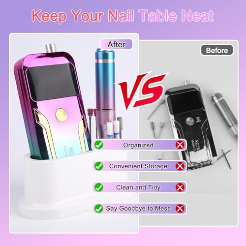 ANGNYA Nail Drill Machine Holder Efile Stand and Organizer Storage Box Case - color: White