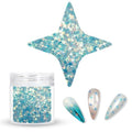 Laza 3.5g Chunky Glitter Four-Pointed Star Shaped Confetti Nail Sequins - color: Ice Blue Aurora Star