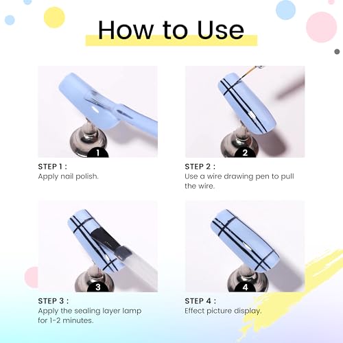 Gel Polishing Nail Liner Brush 5pcs Of Painting Art Nail Liner Brush Outline Beautiful Patterns. - color: 5pcs