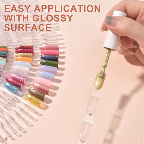 450 Tips Nail Swatch Sticks with Metal Ring Fan-shaped Display - color: Clear - 450Tips