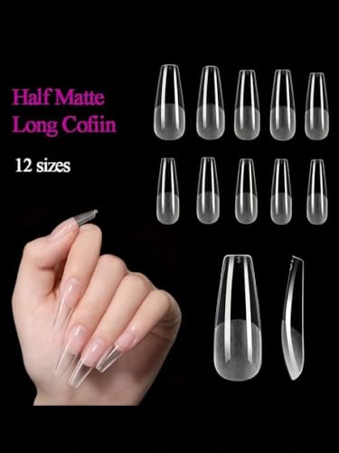 Coffin Nail Tips Press On Nails, 550 pcs, Long Full Cover