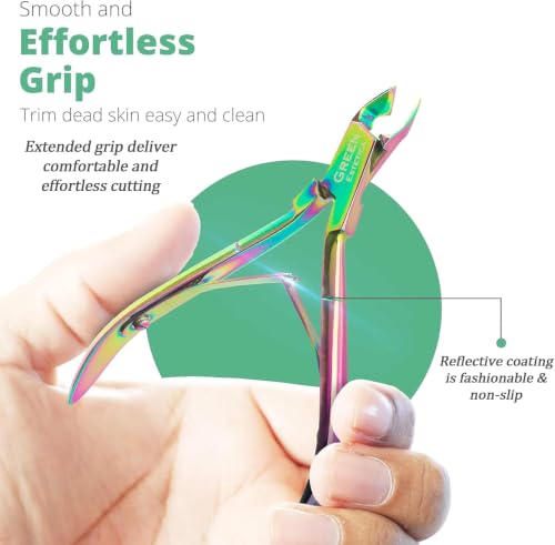 Professional Cuticle Trimmer & Nippers, Stainless Steel Nail Care Tool - color: Multi-colored Nipper With Pusher - Pack 1