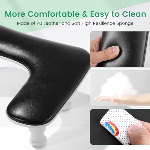 Big Arm Rest for Nails Tech, Height Adjustable, U-Shaped,Black - color: 2nd Gen Height-adjustable Dark