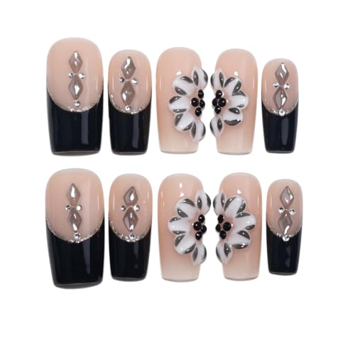 Handmade Medium Taper Square Press On Nails |Reusable&Salon Quality O929, L - color: O929, size: L