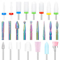 Modelones 24Pcs Nail Drill 3/32” Ceramic Diamond Carbide Nail Drill Bits - size: Nail Drill
