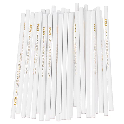FRCOLOR 30pcs White Nail Art Pen Set Wax Wood Salon Home Use 17.5cm