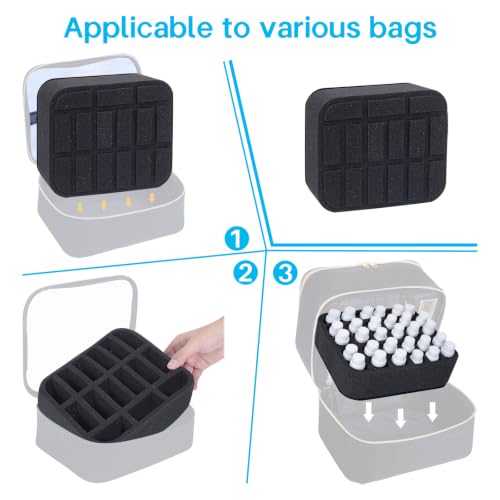 Essential oils Organizer Holder Foam Pad with Slots, can DIY - color: Black 15slots(12+3)