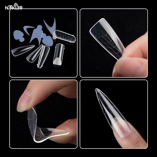 120PCS French Silicone Sticker Nail Dual Form Set Duet Nail System Reusable Pad Quick Building Mold Tips
