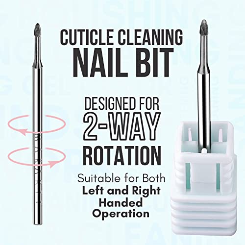 Makartt Nail Drill Bits:3/32" Safety Tungsten Carbide Cuticle Remover Drill Bit Professional Under Nail Cleaner Dead Skin Prepare for Electric Nails File Machine,Manicure Salon Supply - size: 0.09 Inch (Pack of 1)