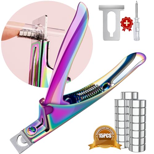 Chameleon Adjustable Nail Clippers with Magnets Sizers Nail Tip Cutter - color: 28 Silver-metal, size: Samll Handle