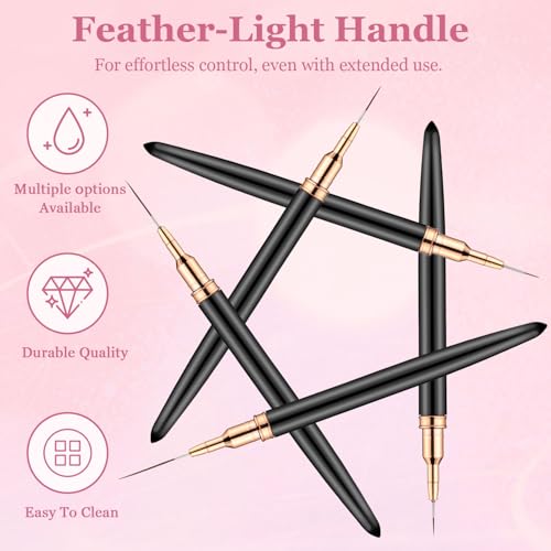6Pack Nail Art Liner Brushes, Dual-Ended Dotting & Fine Drawing