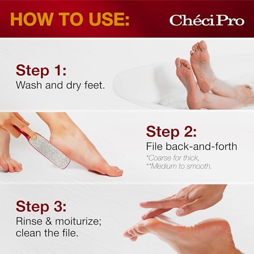 Checi Pro Nickel Foot File - Dual-Sided Foot Callus Remover for Dead Skin Feet Scrubber, Pedicure Tool - style: Medium Dual-sided