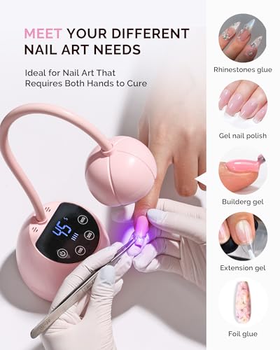 MelodySusie Gooseneck Cordless UV Nail Lamp P-ArtM2 Light for Nail Tips - color: Pink
