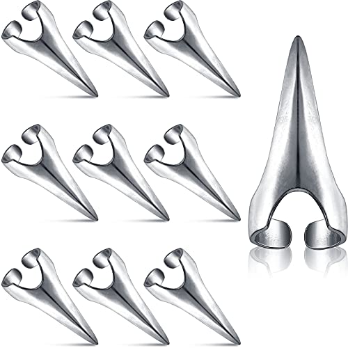 Hicarer 10 Pcs Adjustable Finger Claw Hair Parting Braid Ring Halloween Cos - color: Silver