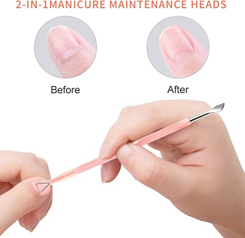 Gel Nail Remover Tool, Cuticle Pusher for Women, Dual-end Dead Skin Nail Pusher Nail Dirt Cleaner Tool, 410 Stainless Steel,No.02.1 - color: CP No.02.1-Silver 1Pc