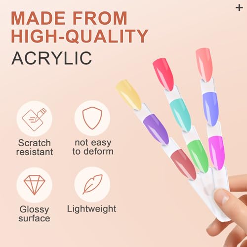 450 Tips Nail Swatch Sticks with Metal Ring Fan-shaped Display - color: Clear - 450Tips