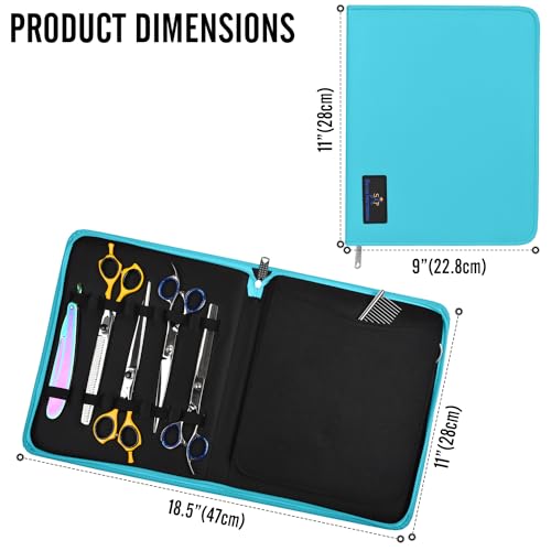 Case Holds 10 Grooming or Beauty Shears (TURQUOISE) - color: TURQUOISE