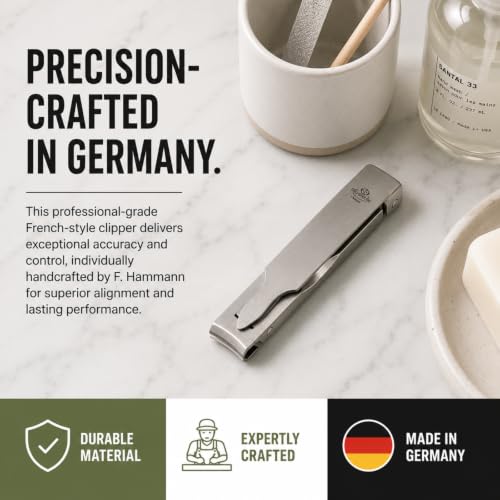 French Style Extra Flat Matte Finish Nail Clipper by F. Hammann, Germany