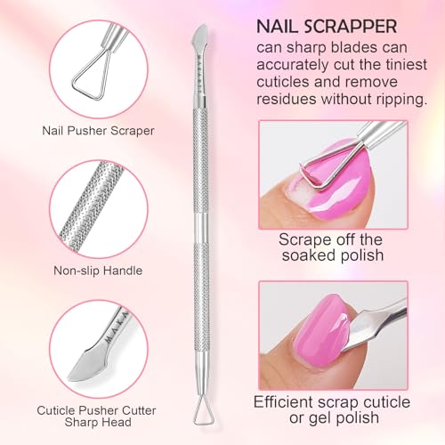 Makartt 3-Pack Silver Cuticle Nipper Set, Pusher & Nail Trimmer - size: Silver-3pcs
