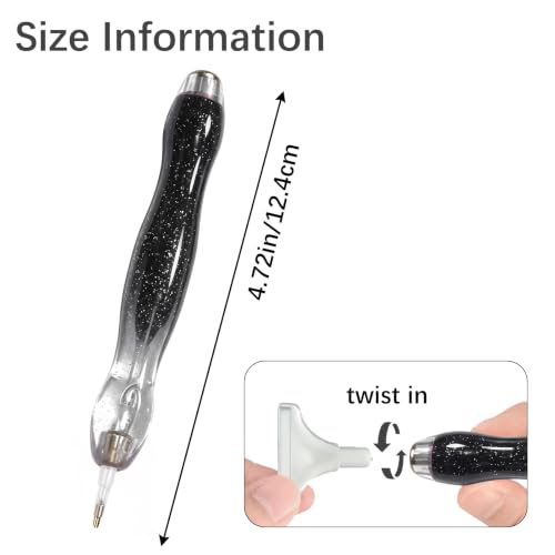 CXJINZE 9 Pcs Plastic 5D Diamond Art Pens Kit with 5 Nibs Stylus Tool,Black - color: Black-9pcs