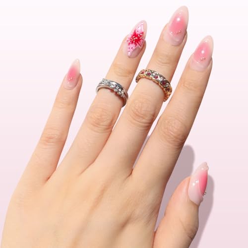 Nail Reformation Press On Nails, Pink Ombré Medium Almond 15 Sizes 30 Pcs - color: Blushing Conch