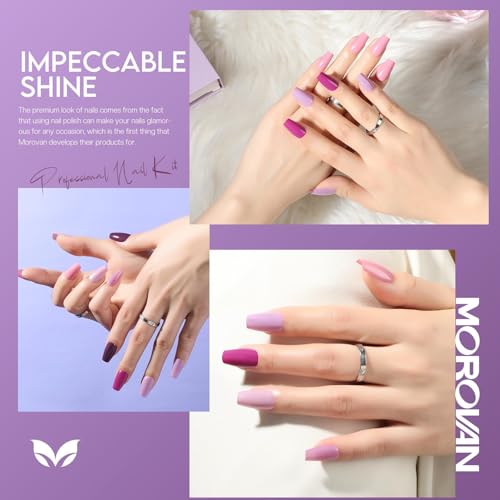 Morovan Nail Polish Set Fingernail: Lilac Light Purple Lavender Halloween - color: Amethyst