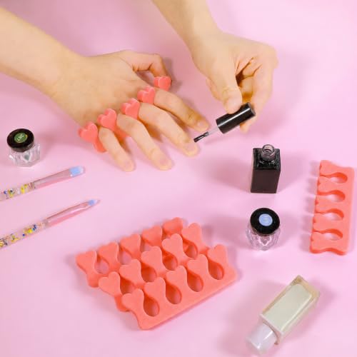 100 Pcs Sponge Toe Separators Soft Finger Separators Premium Pedicure Tool Kit Flexible Toe Divider Spacer for Polishing Pedicure Manicure Coating Nail Art Beauty Accessories (Watermelon Red) - color: Watermelon Red