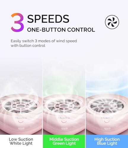 MelodySusie Cordless Mini Nail Dust Collector PProR for Mobile Techs Gel - color: Pink Cordless