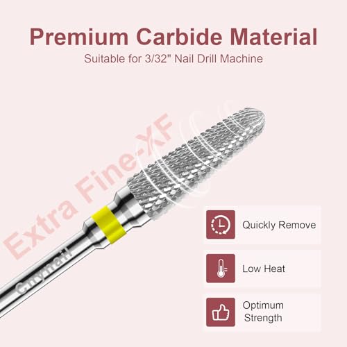 3/32" 2PCS Clean Cone Carbide Cuticle Cleaner Bit for Nail Prep & Cleaning - color: 008 Silver, size: XF