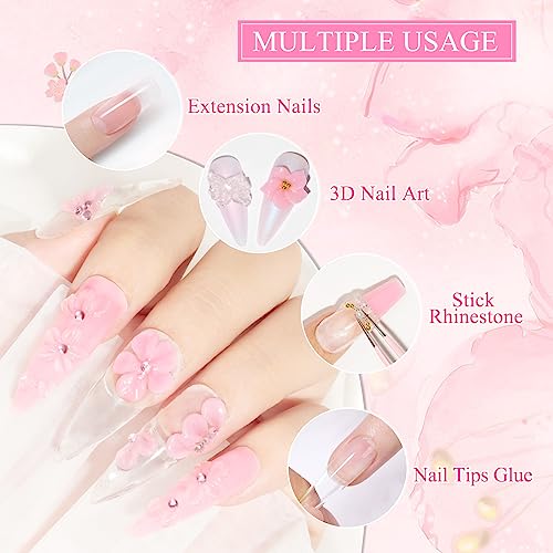 MIZHSE Non-Sticky Solid Builder Gel For Nails, 30g Clear and Pink Sculpting Building Carving Modeling Hard Gel for Nail Strengthen Nail Extension 3D Nail Art for Soak Off Manicure Kit DIY Home Gift - color: 30g Clear+Pink